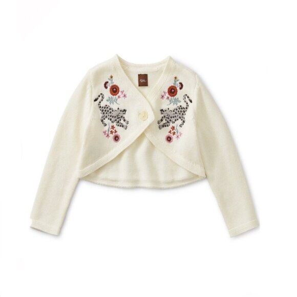 NWT Tea Collection Embroidered Wrap Cardigan Sweater 3-6 Months - Picture 1 of 1